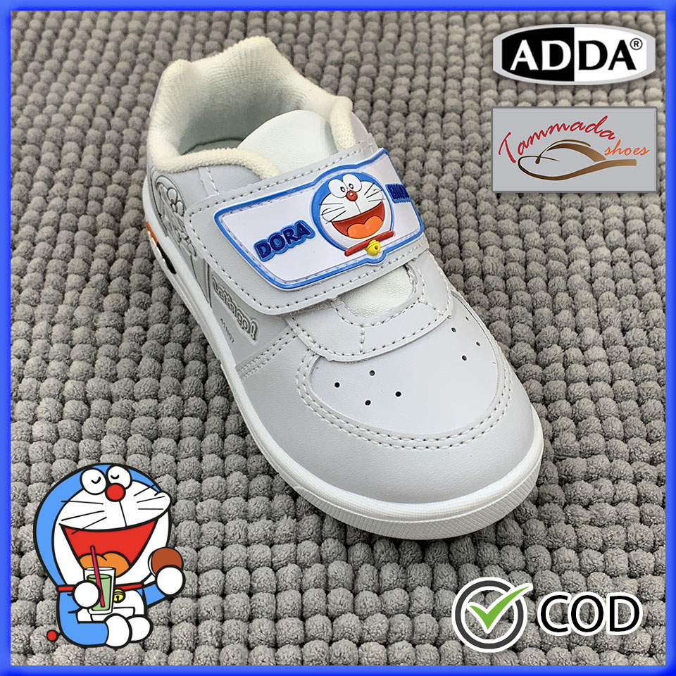 ADDA รองเท้าพละเด็กอนุบาล รองเท้าพละเด็กผู้หญิง รองเท้าพละเด็กผู้ชาย Doraemon รองเท้าพละโดราเอม่อน รหัส 41N07 รองเท้าผ้าใบอนุบาลสีขาว