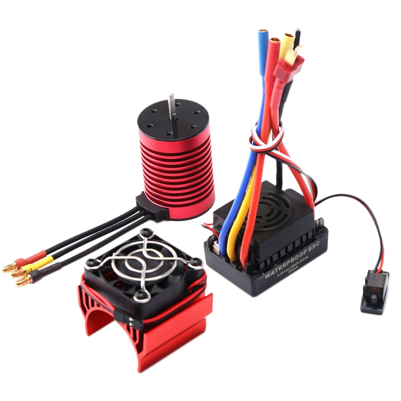 Upgrade F540 Brushless Motor 60A ESC & Heat Sink for 1/10 RC Car Redcat Electric Volcano EPX PRO Blackout XTE