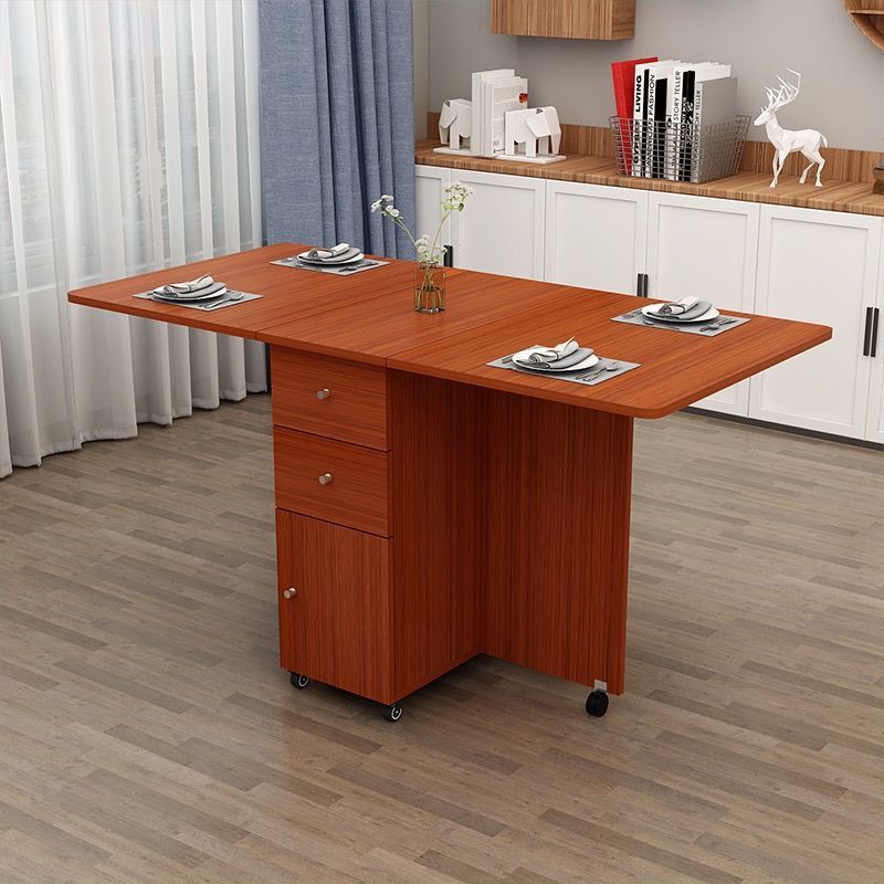 The Manager Recommended#Retractable Folding Dining Table Small Apartment Rectangular Mobile Kitchen Locker Simple Dining