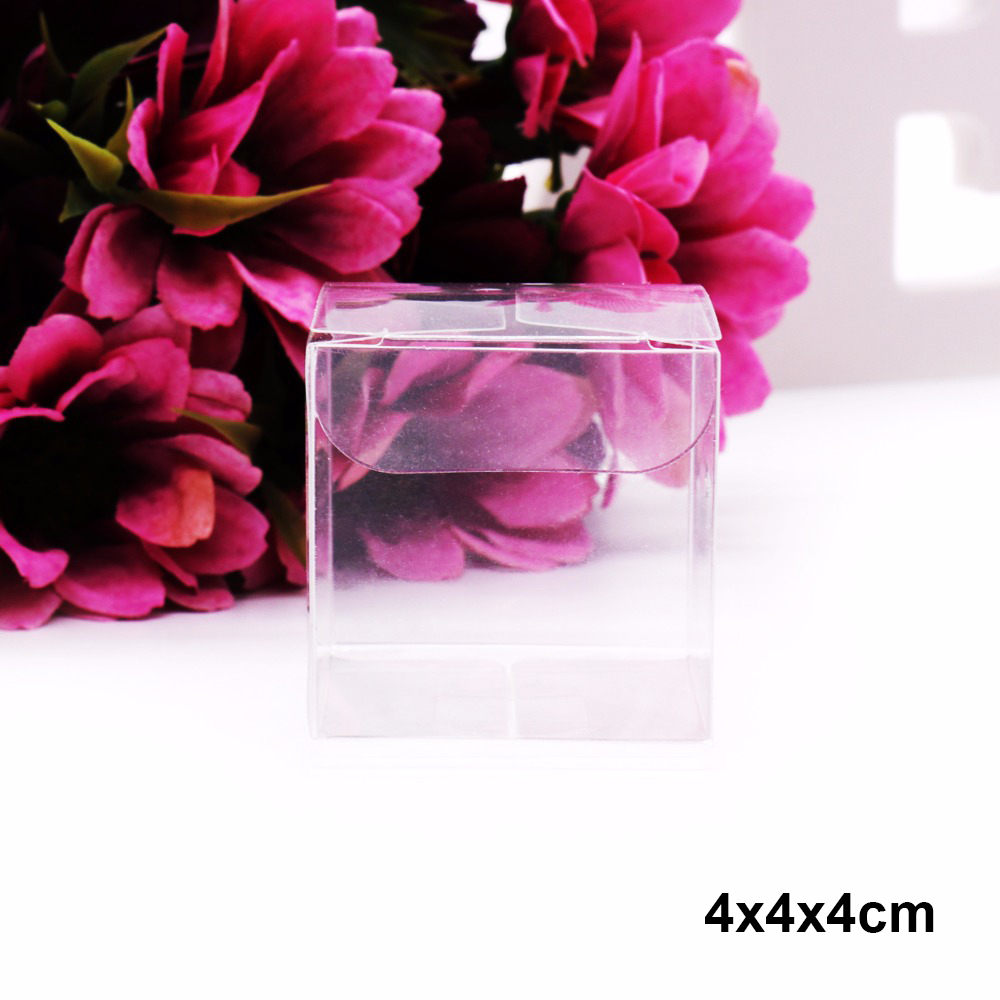 LG01I9 Trong suốt Ủng hộ đám cưới Sự kiện tiệc tùng Túi hiện tại Sô cô la Túi quà vuông Cookie Pouch Hộp kẹo