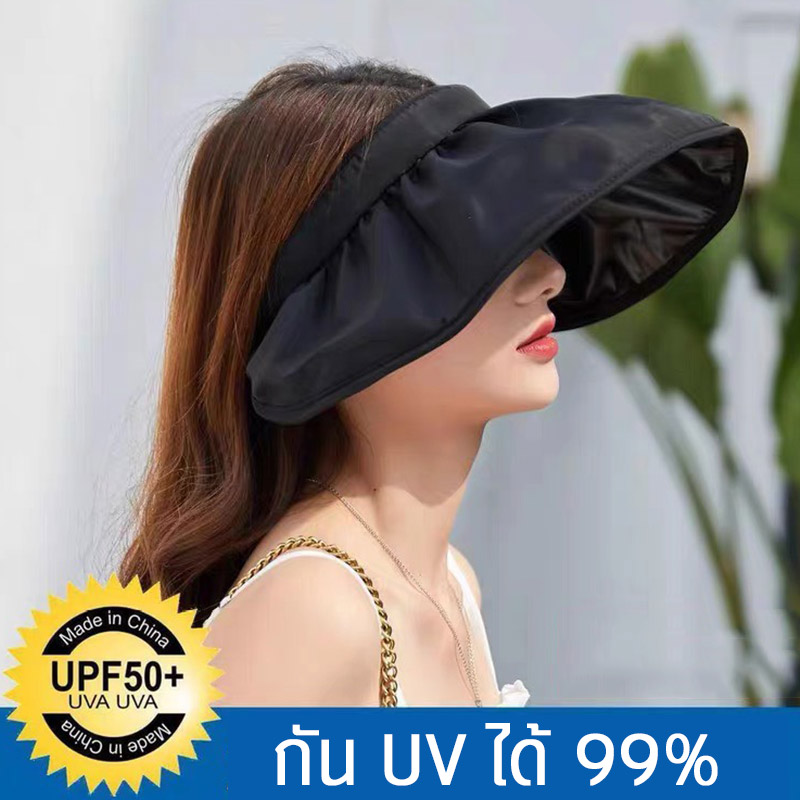 หมวกเชลล์เกาหลี UV CUT รุ่นE111 สีดำ หมวกแก๊ป เปิดหัว หมวกแฟชั่นผูหญิง  หมวกวินเทจ หมวกกันแดด หมวกแฟชั่น หมวกกันยูวีได้  หมวกพับได้ กันน้ำ