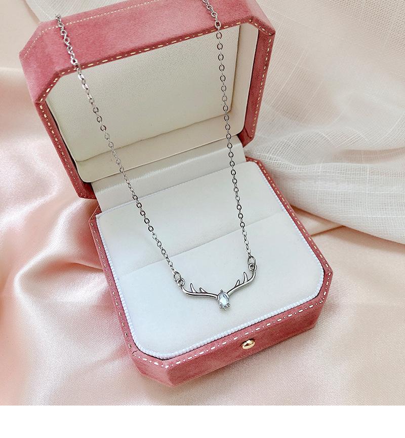 925 sterling silver fashion Korean fawn clavicle chain female senior feeling sapphire temperament simple necklace female