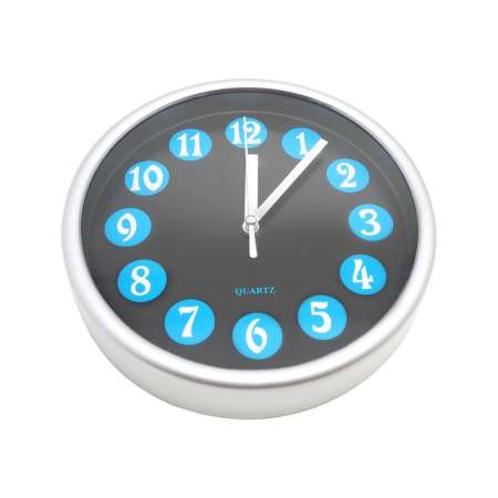 นาฬิกาแขวนขนาด 7.5 นิ้ว นาฬิกาบ้าน นาฬิกาออฟฟิศ นาฬิกาแขวนผนัง Value Clock [เลขฟ้า ขอบเงิน]