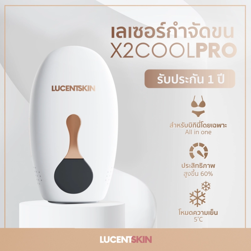 ภาพหน้าปกสินค้าเครื่องเลเซอร์บิกินี่ Lucentskin X2COOL PRO รับประกัน 1 ปี เลเซอร์ไอพีแอล เลเซอร์กำจัดขน กำจัดขนบิกินี่ บราซิเลี่ยน IPL Removal