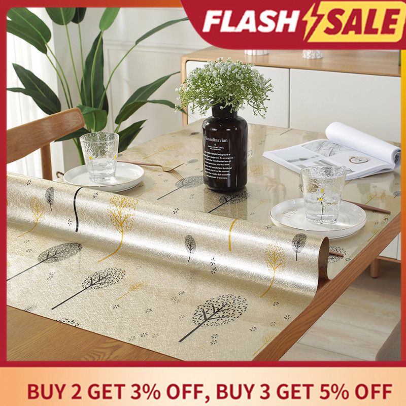 Table Cloth ผ้าปูโต๊ะ Nordic simple opaque waterproof tablecloth heatproof no washing plastic