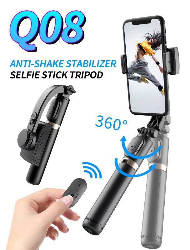 Selfie Stick Stabilize Tripod รุ่น Q08 ไม้กันสั่นไฟฟ้า สำหรับสมาร์ทโฟน ✨