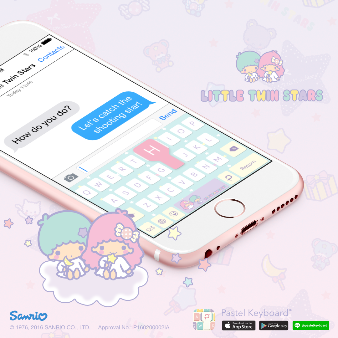 Little Twin Stars Keyboard Theme⎮ Sanrio (E-Voucher) for Pastel Keyboard App