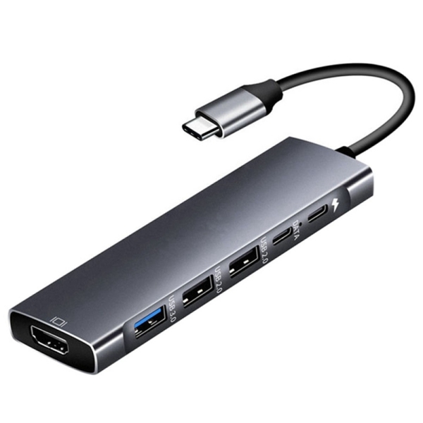USB C HUB Multiport Adapter 9-In-1 USB-C to USB3.0+USB2.0X2+Micro-SD+Audio+SD+HD 4K+PD100W USB Dock for MacBook