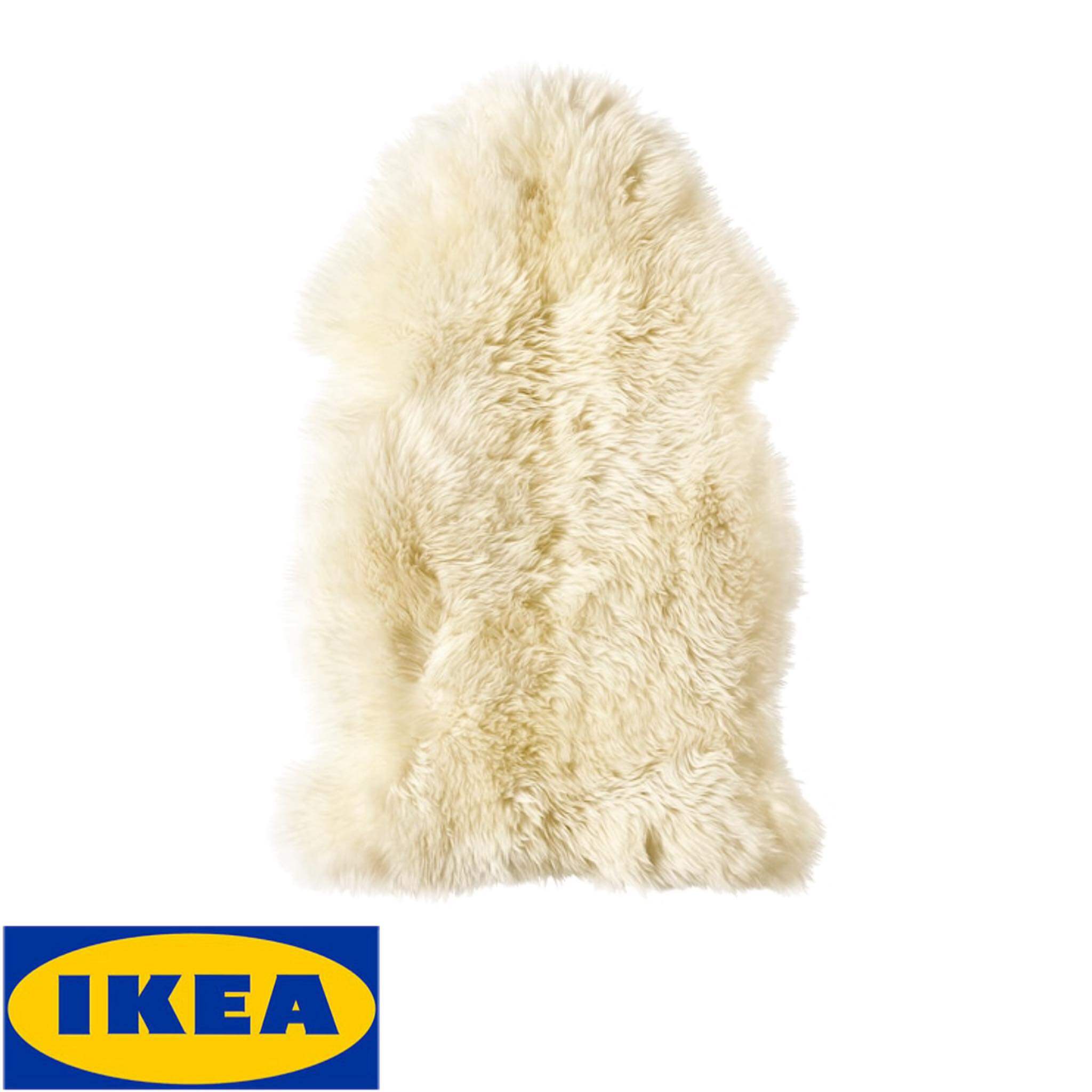 IKEA ของแท้  ULLERSLEV หนังขนแกะ, ขาว,น้ำตาล-เทา สี สีขาว สี สีขาว