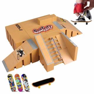 Mini Alloy Finger Skating Board Venue Combination Toys Children Skateboard Ramp Track Educational Toy Set For Boy Birthday Gifts thumbnail