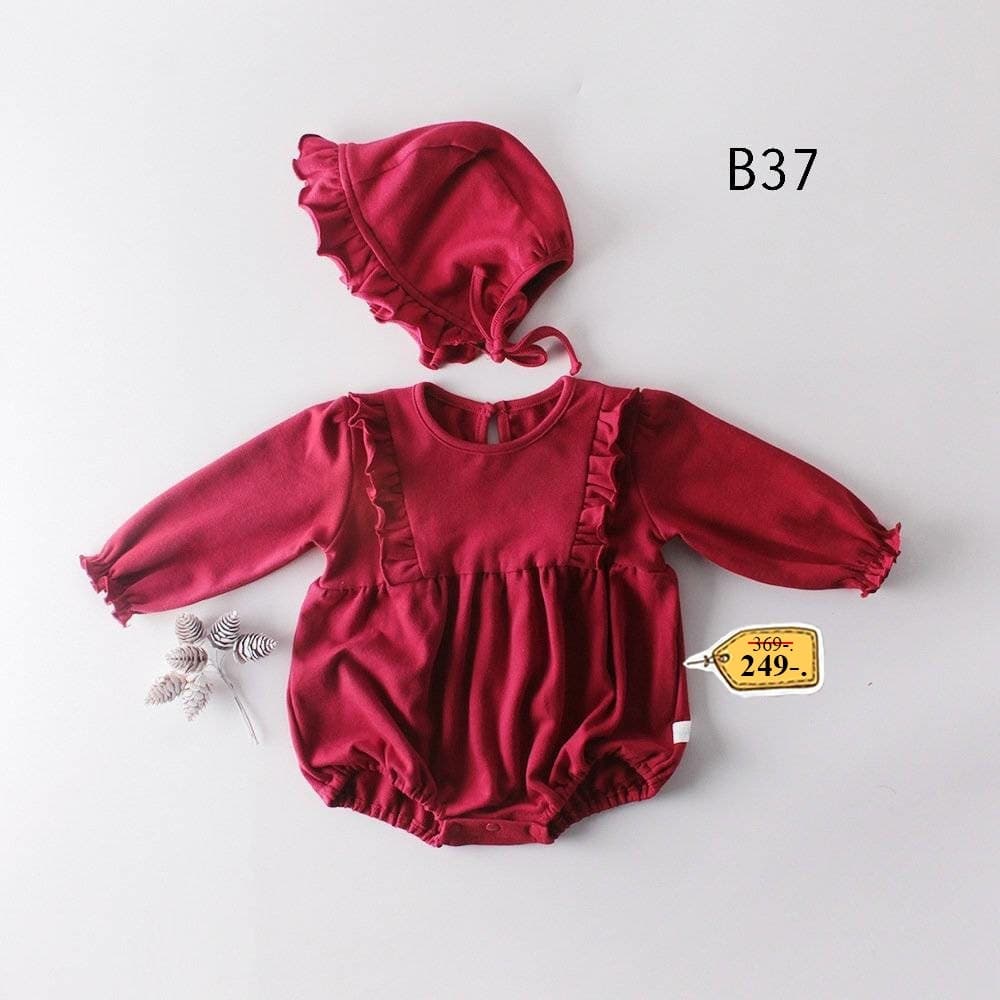 [ส่งทุกวัน] ชุดแดง เสื้อผ้าเด็กทารก เสื้อผ้าเด็กอ่อน บอดี้สูท