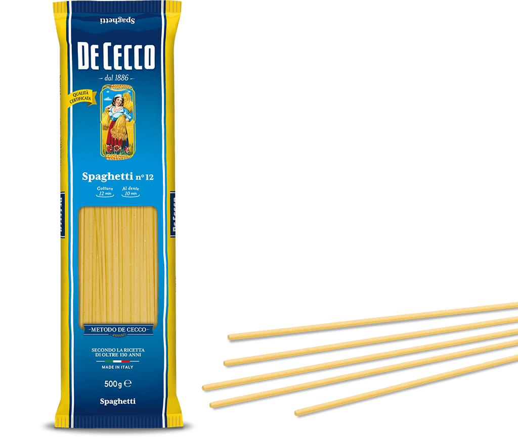 พาสต้า สปาเก็ตตี้ เบอร์.12 - ดีเชคโก้, 500 กรัม Pasta Spaghetti No.12 - De Cecco, 500 grs