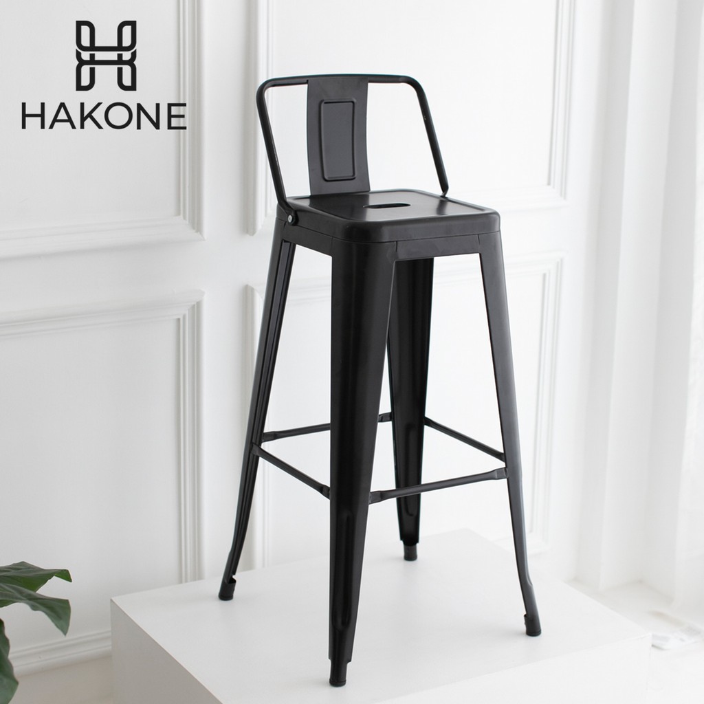 HomeHuk เก้าอี้บาร์ เก้าอี้สตูล วางซ้อนได้ 43x43x98 cm เก้าอี้เหล็ก เก้าอี้บาร์เหล็ก เก้าอี้คาเฟ่ โฮมฮัก