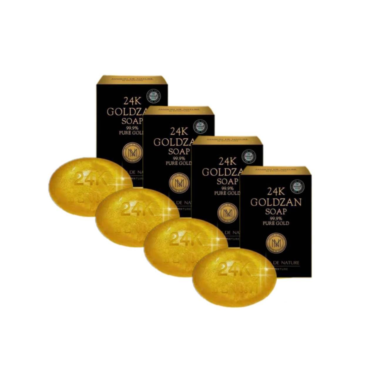 24K Goldzan Soap 99.99% Pure Gold 100g. ( 4 ก้อน )