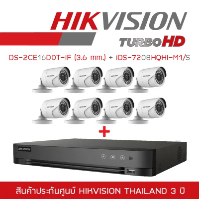 HIKVISION SET 2 MP DS-7208HQHI-F1 + DS-2CE16D0T-IRF*8 (3.6 mm)