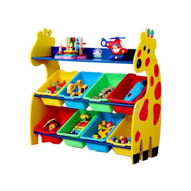 ชั้นวางของ ที่เก็บของเล่นเด็กยีราฟ (Giraffe Keeping Toy) พร้อมกระบะ 8 ช่อง