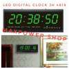นาฬิกาดิจิตอล LED DIGITAL CLOCK แขวนติดผนัง ขนาด 48 X 18.2 X 4.8 CM. มีระบบสำรองไฟกรณีไฟดับ ไม่ต้องตั้งเวลาใหม่ รุ่น JH 4819 ( ตัวเลขสีเขียว )