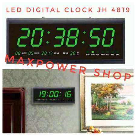 คุ้มค่าเมื่อซื้อ นาฬิกาดิจิตอล LED DIGITAL CLOCK แขวนติดผนัง ขนาด 48 X 18.2 X 4.8
CM. มีระบบสำรองไฟกรณีไฟดับ ไม่ต้องตั้งเวลาใหม่ รุ่น JH 4819 ( ตัวเลขสีเขียว ) Hot
Promotion