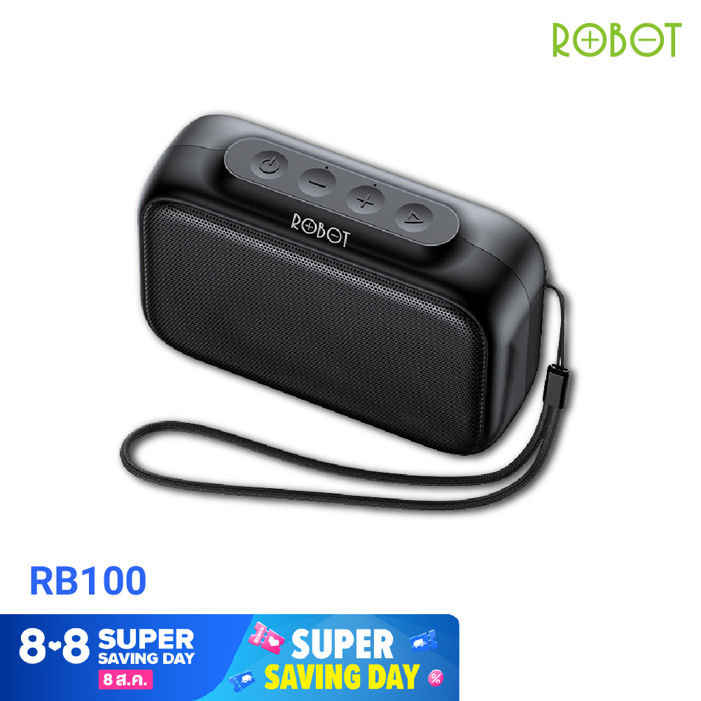 [เหลือ 149.- ส่งฟรี!! ] ROBOT RB100  ลำโพงบลูทูธ  Mini Speaker Bluetooth ลำโพง บลูทูธ5.0 แบบพกพา ไร้สาย สเตอริโอ ของแท้ 100%[ประกัน 12 เดือน]