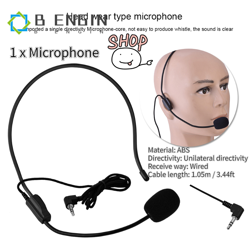【มีของพร้อมส่ง】COD Mini 3.5mm Head-mounted Wired Microphone Condenser MIC for Voice Amplifier Speaker