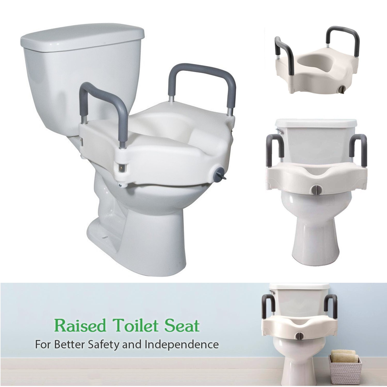 Abloom ฐานเสริมรองนั่งชักโครก พร้อมที่ยึดจับ Raised Up Toilet Seat ที่