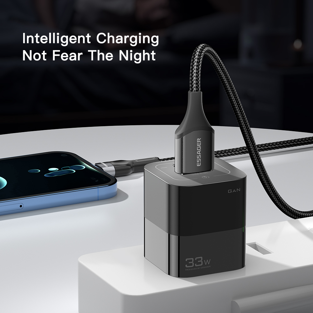 Essager Quick Charge 33W Gan quick charge 3.0 PD charger portable USB
