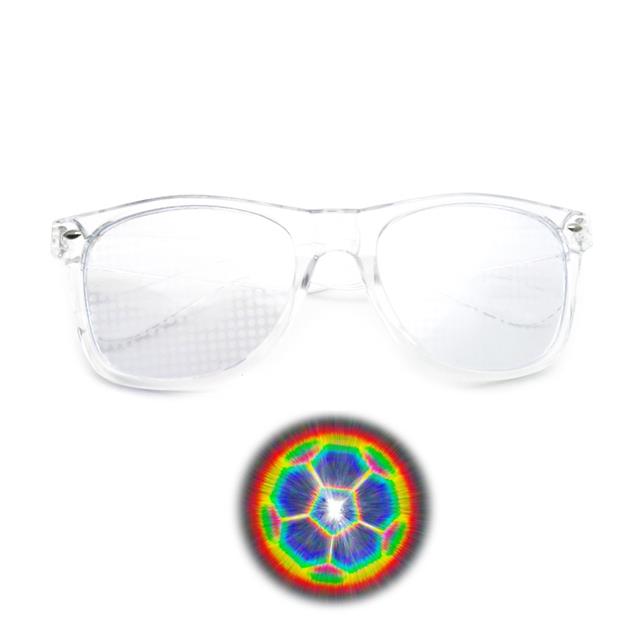 2021 New Premium Diffraction 3D Prism Raves Glasses Plastic For