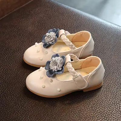 Children Princess Leather Shoes PU Casual Baby Flower Girls Fashion Crib Shoes Prewalkers