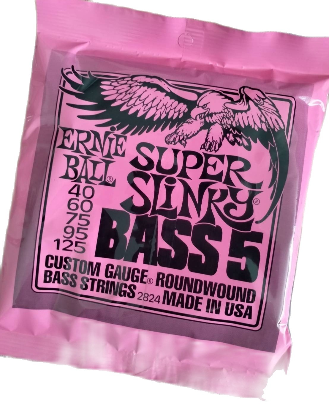 สายเบส 5 สาย Ernie Ball 2824 เบอร์ 40-125 (สีชมพู)