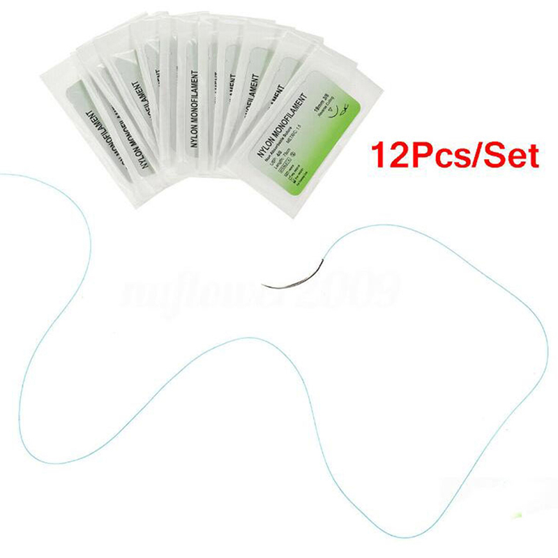 Fashionday 12Pcs/set Nylon Monofilament Medical Thread With Needle ...
