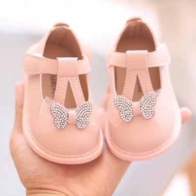 Princess Shoes New Leather Kids Shoes for Girls Infant Baby Toddler Shoes Walking Shoes 10 Months Fashion Soft Bottom Non-slip 0-1-2 Years Old