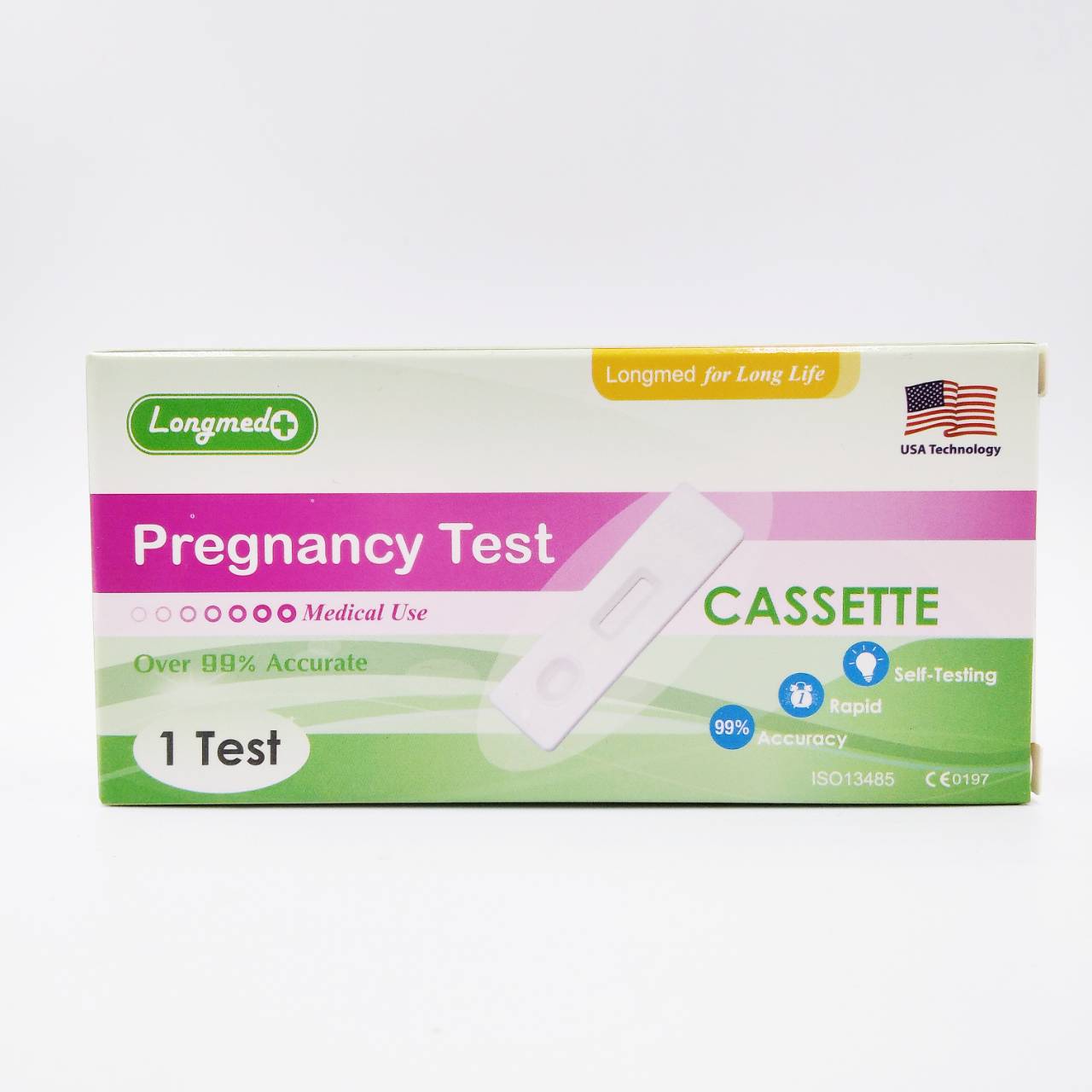 Longmed Pregnancy Test CASSETTE ชุดตรวจตั้งครรภ์แบบหยด 1 เซต/กล่อง