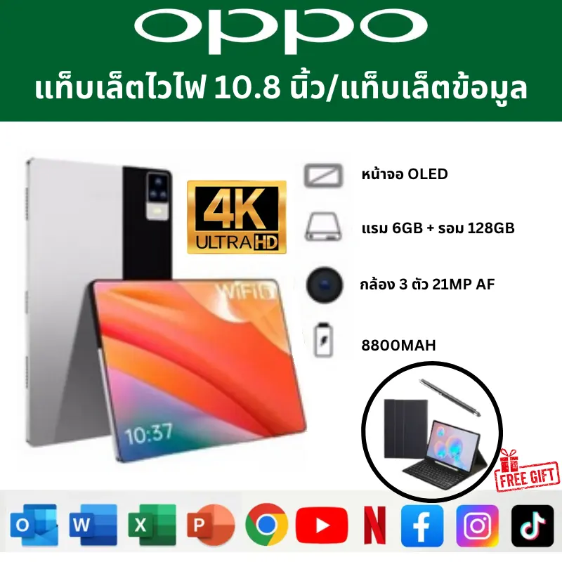 ภาพหน้าปกสินค้าOPPO Tablet PC OPPO แท็บเล็ต 10.8 Inch Android 8.1 6GB RAM 128GB ROM สองซิม 4G LTE รองรับซิมการ์ดทุกเครื่อข่าย จากร้าน HomeCity บน Lazada