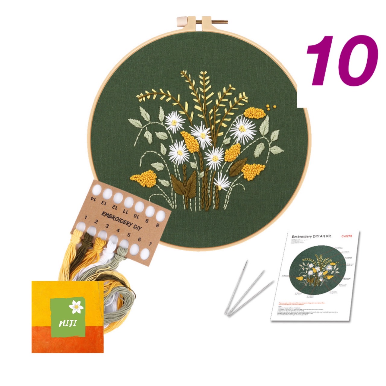 🌺แถมสะดึงและที่สนเข็ม งานDIYชุดปักสำเร็จรูป🌺Embroidery Set Beginner  อุปกรณ์ครบ 🌺มีคำแนะนำภาษาไทย มีลายให้เลือกเยอะมาก 🔥 ค่าส่งถูกพร