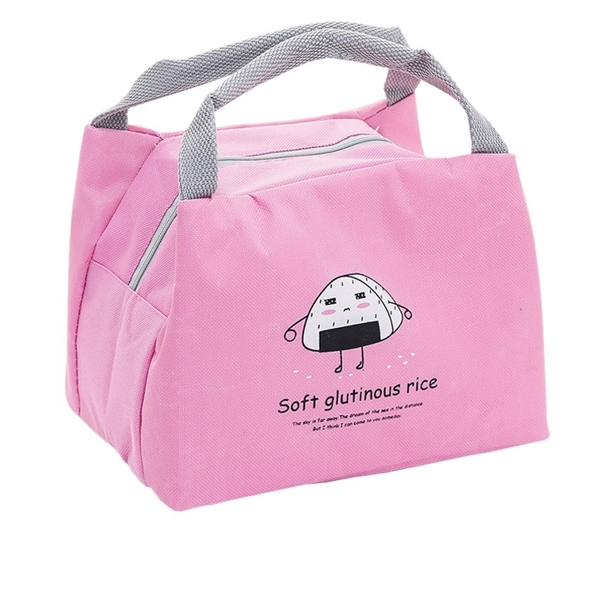 ThaiTeeMall - กระเป๋าถือ ถุงผ้าถนอมอาหาร เก็บความร้อน,ความเย็น แฟชั่น รุ่น LC-F3C1 สี Pink ข้าวปั้น สี Pink ข้าวปั้น