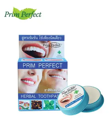 Prim perfect herbal ภูมิพฤกษา ยาสีฟัน สูตรเข้มข้น (แบบตลับ) สมุนไพร 25g.