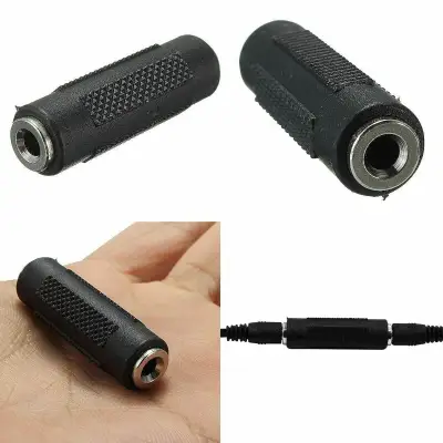 2 PCS Mini Stereo Female to Female F/F 3.5mm Jack Audio Adapter Converter Connector