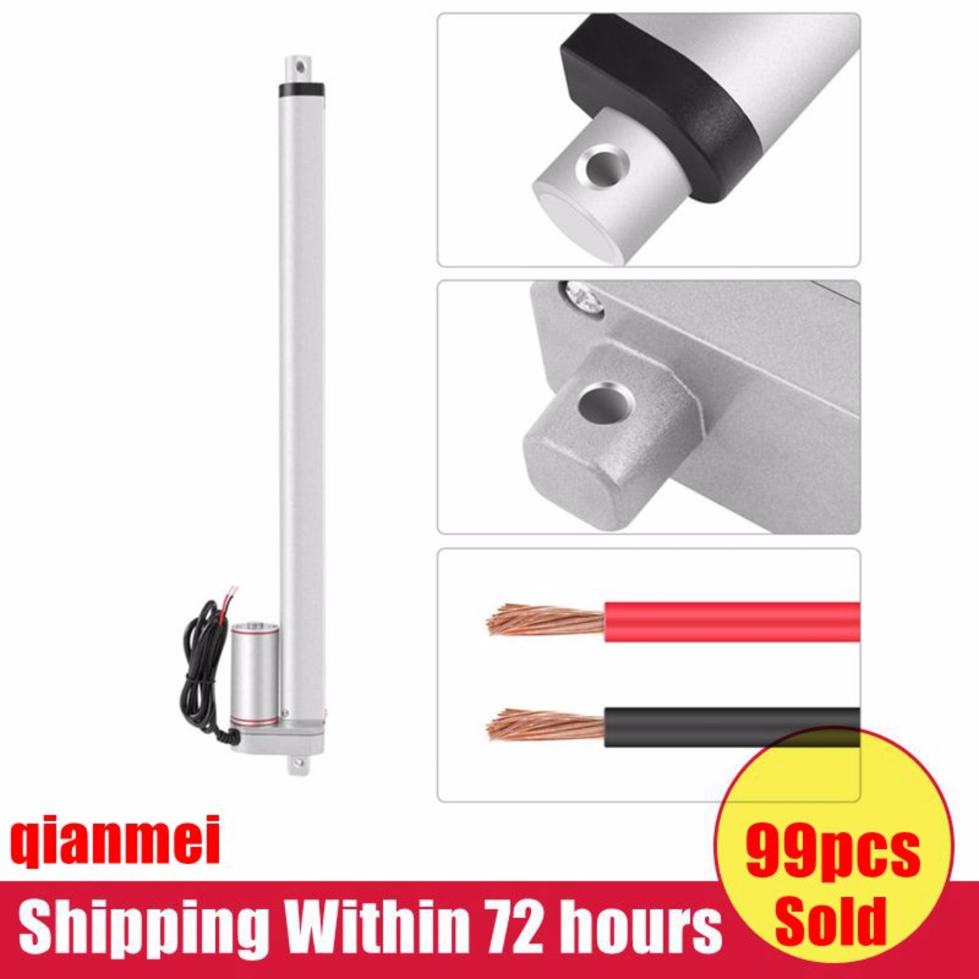 Electric Bracket 500mm Stroke Heavy Duty DC 12V Load Linear Actuator