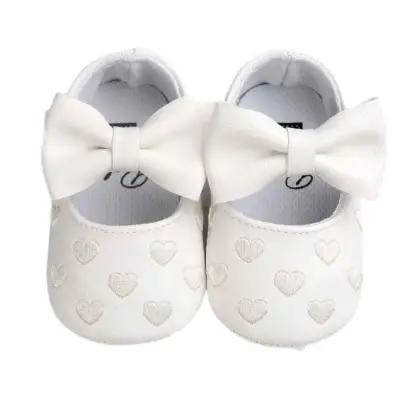 Do-it-yourself Baby Girl Bowknot Leater Shoes Sneaker Anti-slip Soft Sole Toddler