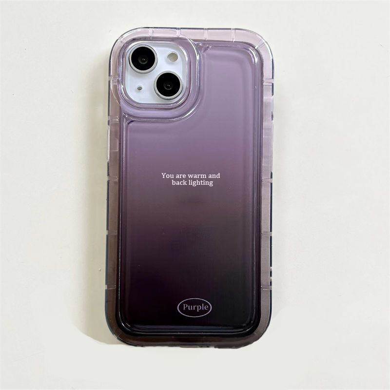 For IPhone 14 Pro Max IPhone Case Thickened TPU Soft Case Clear Case Airbag Shockproof Gradual Grape Purple Compatible with For 12 Pro Max