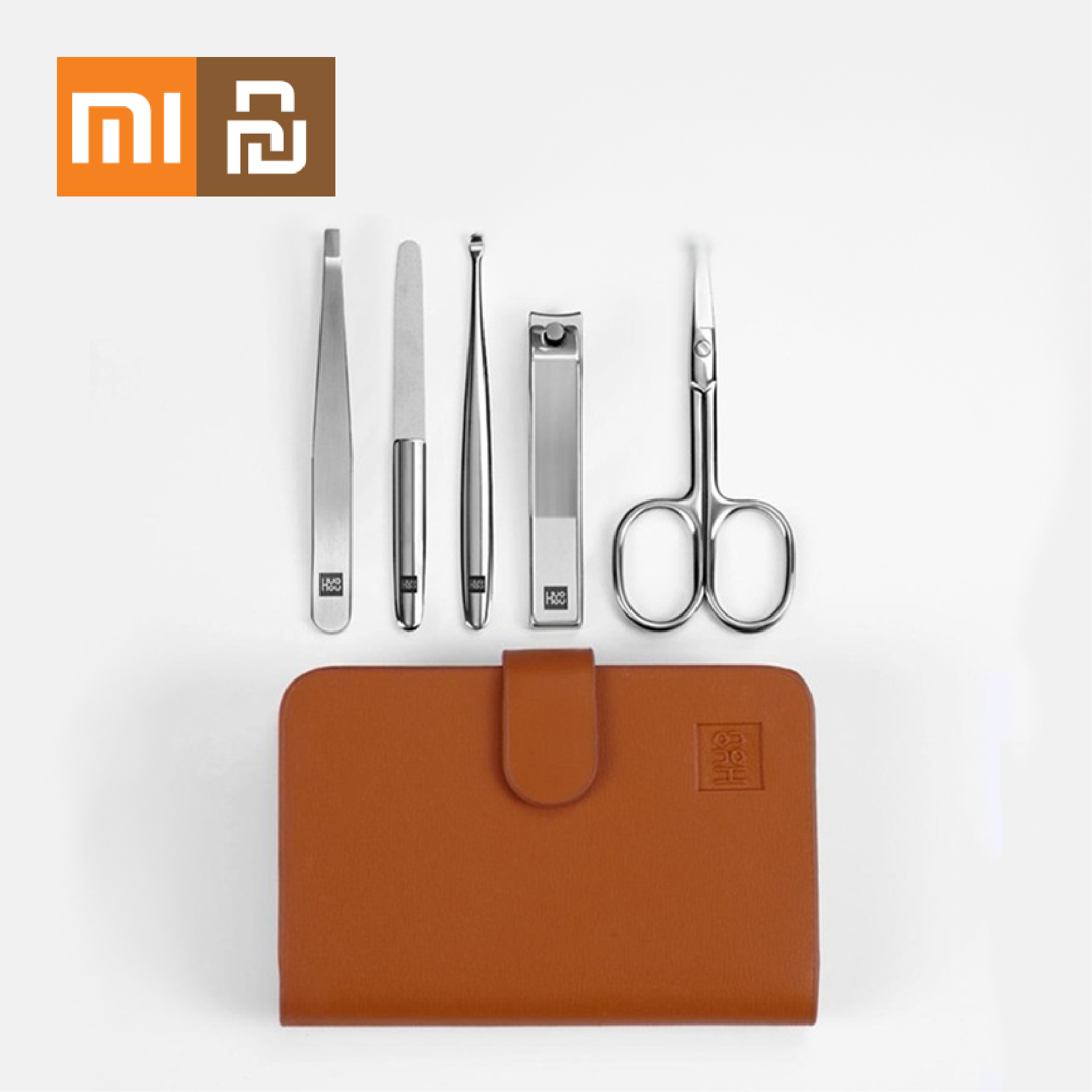 Hot Xiaomi Mijia Huohou กรรไกรตัดเล็บ Nail Clipper Stainless Nose Hair Trimmer Portable Travel Hygiene Kit Nail Cutter Tool Sets