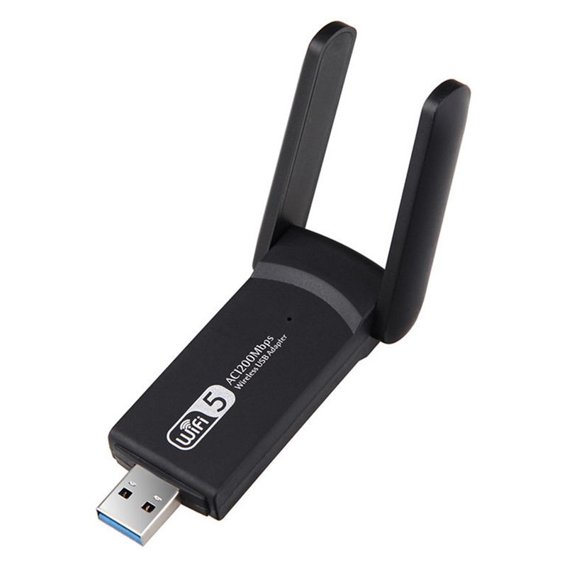 1200M USB WiFi Adapter 2.4G+5.8G Dual Band USB3.0 Network Card WiFi Dongle with Antenna for Desktop Computer Laptop