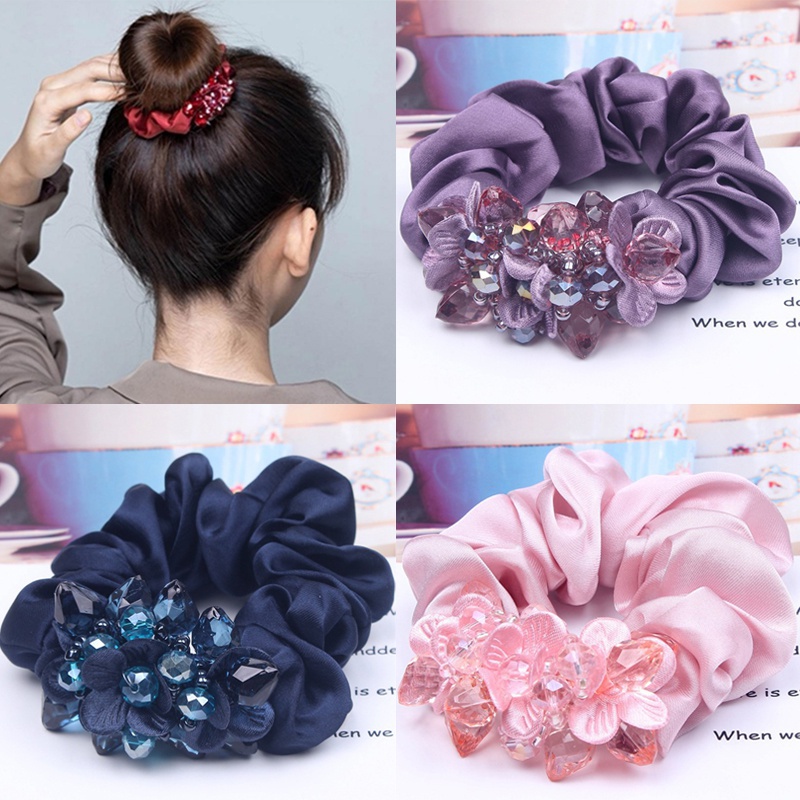 Korea's new fashion girl headdress women's boutique hair rope color exquisite fabric hair accessories