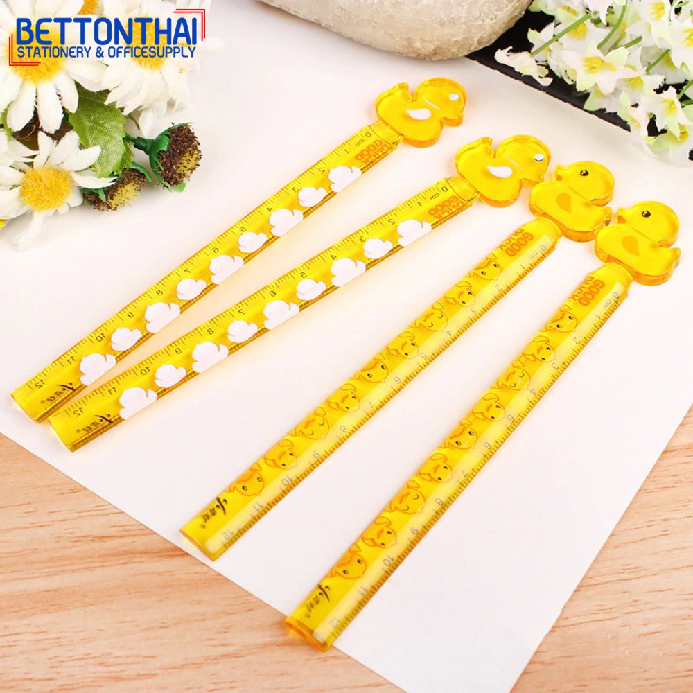 AA 1184 Duck Ruler ไม้บรรทัดลายเป็ด ยาว 12cm (แพ็ค 1 ชิ้น) รุ่น TY-1601 ...