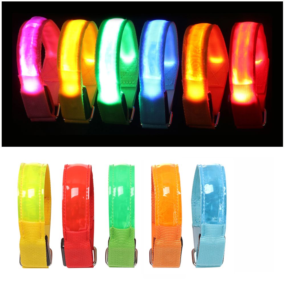 ZHUGE USB Charging Sports Safety Running Bracelet LED Luminous Light Running Armband Reflective Safety Belt Flashing Wristbands