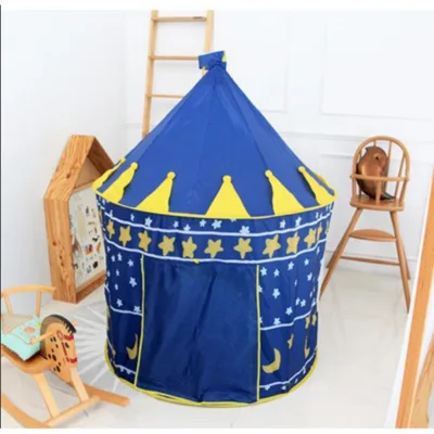 Portable Folding Play Tent Kids Girl Princess Castle Fairy Cubby House (Blue)