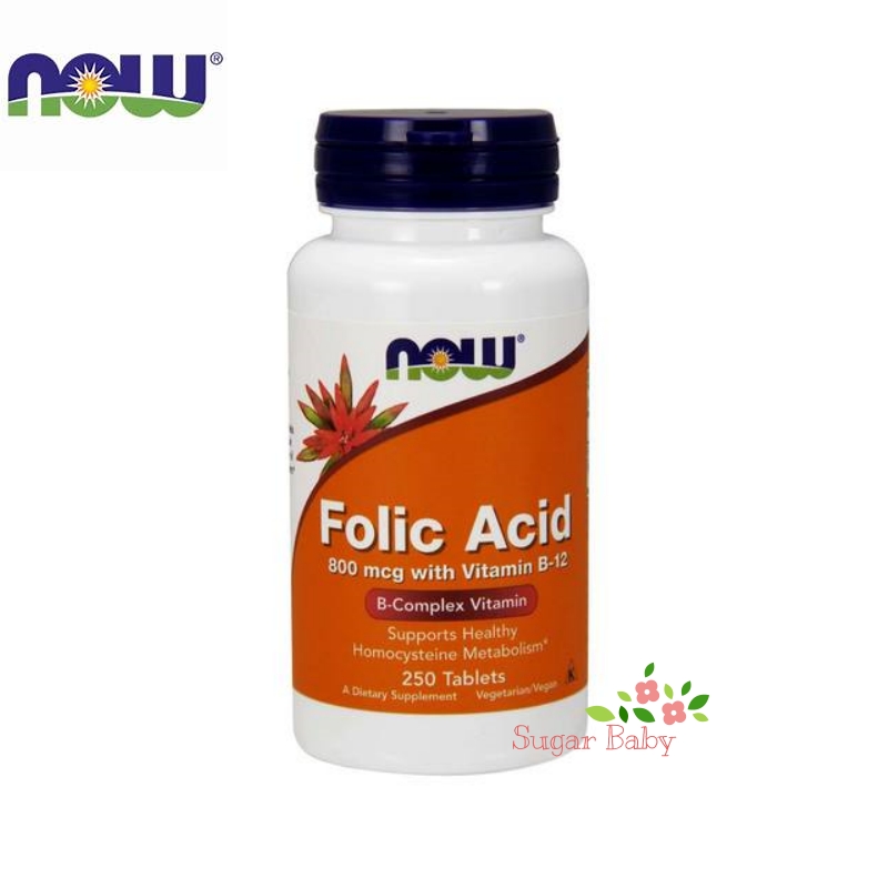 รีวิว Now Foods Folic Acid With Vitamin B-12 800 Mcg 250 Tablets ฟอลิค ...