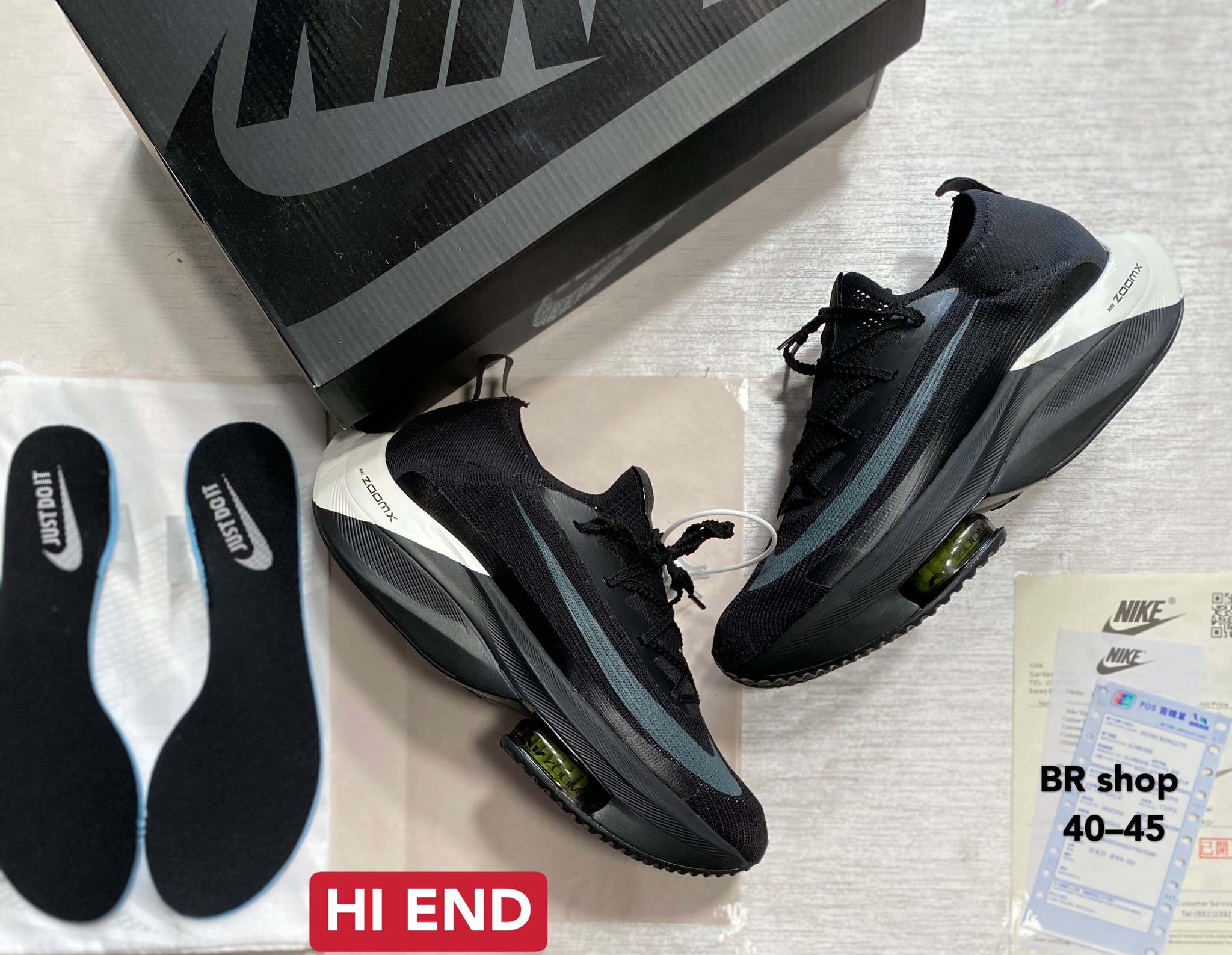 【Sneaker.OX】รองเท้าNikee Alphafly ZoomX Next% BLACK  (Full Box) อุปกรณ์ครบเซ็ต รองเท้าวิ่ง รองเท้ามาราธอน รองเท้ากีฬา