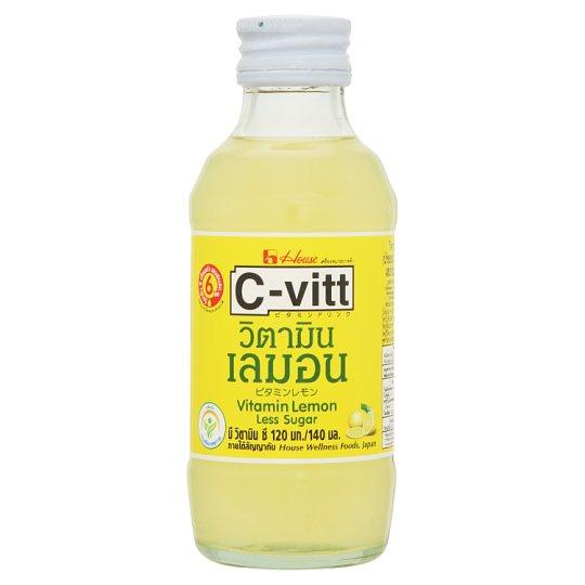 ซี-วิต วิตามินเลมอน น้ำรสเลมอน 6% จากน้ำเลมอนเข้มข้นผสมวิตามินซี สูตรน้ำตาลน้อยกว่า 140มล./C-Vit Vitamin Lemon, 6% Lemon juice from concentrated lemon juice mixed with Vitamin C. Sugar formula less than 140 ml.