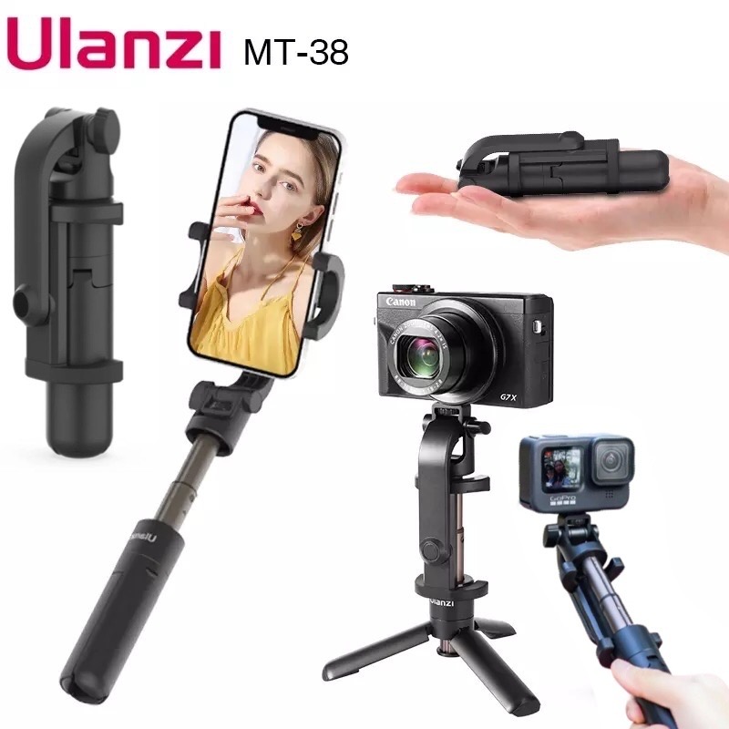 Ulanzi MT-38 Mini Selfie Stick Smartphone Tripod SLR Camera Vlog for Gopro 9 8 7 Max ไม้เซลฟี่ สำหรับมือถือ กล้อง โกโปร ขนาดเล็ก